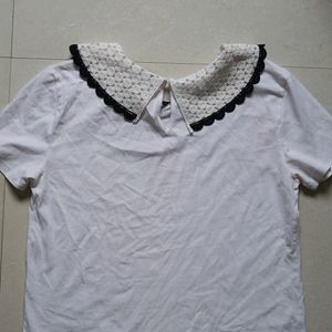 Zara Tshirt With Cute Bow Detail