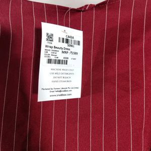 Maroon Strips Casual Dress (Women)