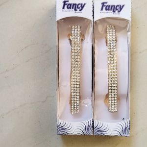 Rhinestones Golden Hair Clips