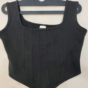 Medium Black Square Neck Top