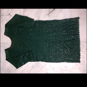 Green Chikankari Kurti