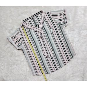 Chic Stripes and Stylish Details short length Top