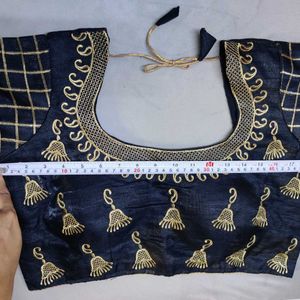 (New) Embroidered Padded Black & Golden Blouse