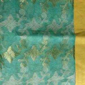 Seagreen Baluchari Saree