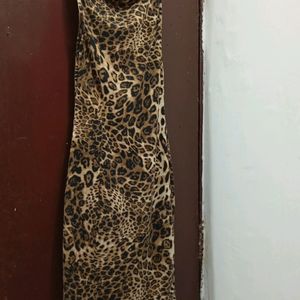 SHEIN Leopard print Halter neck Bodycon Dress