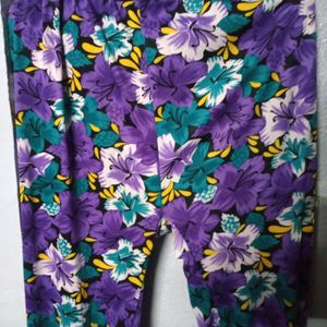 Flowery printed purple nd black combination heram pant