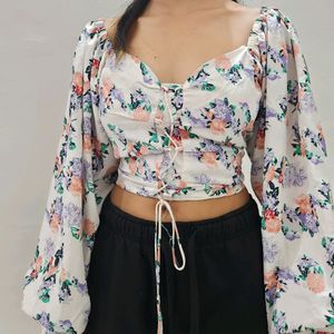 Retro Pleasant Floral Printed Top