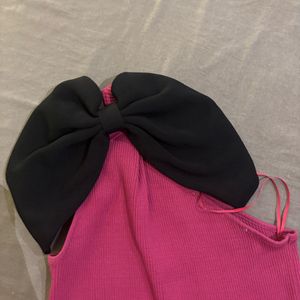 Zara One Shoulder Bow Fitted Top