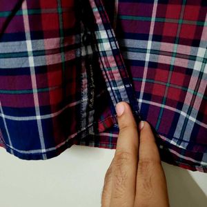 Indian Terrain Flannel Shirt Men's Blue Red White