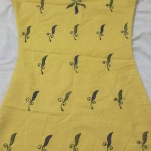 New Womens Cotton Short Kurta - Yellow