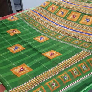 Beautiful Green Pure Cotton Saree