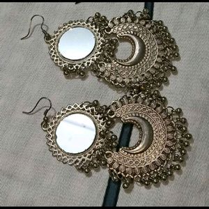 Big ‼️ Oxidised Mirror Earrings @❗₹40