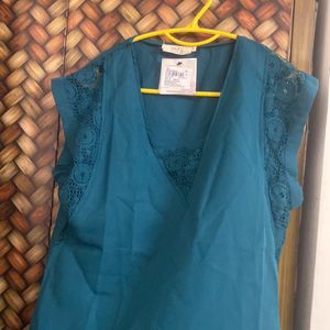 Peacock Colour Sleevless Top