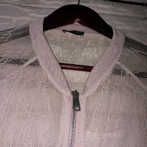 ZARA Peach net Shrug