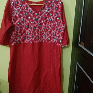 Red Kurta For Women.