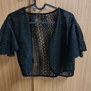 Black Netted Short Shrug