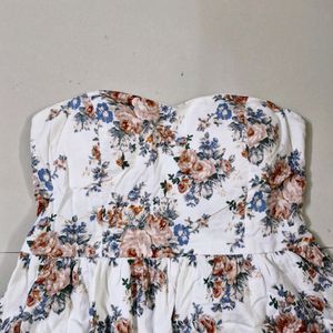 Padded Tube Mini Floral Dress