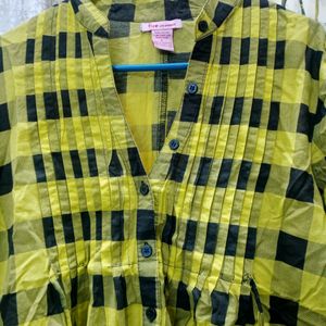 Black And Yellow Cotton Tunic Top