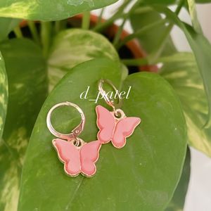 Pink Butterfly Earrings.