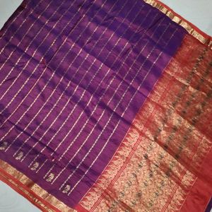 Pure Kanchi Pattu Saree 💜🧡