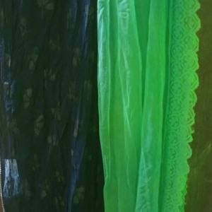 Two Chunni/ Dupatta, One Net Green Colour & Other