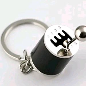 Gear key chain Silver And Black Colour