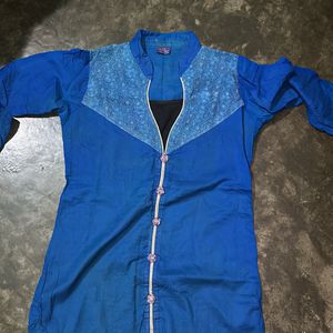 Cotton Blue Casual Top