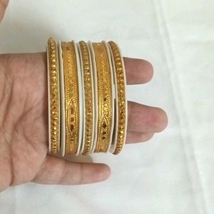 Pola Bangles Set Of 5. Brass With Gold Plated.