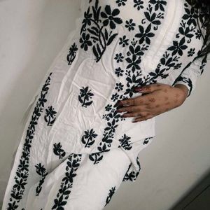 Chikankari Kurti Plazzo Set🫶🏻