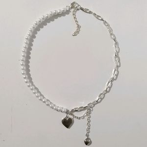 punk heart chained necklace