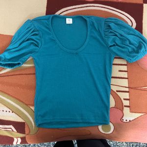 sss blue crop top