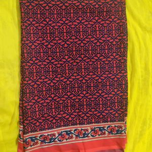 Soft Lightweight Red Sari Without Blouse