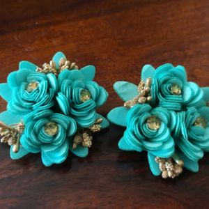 Floral Handmade Fabric Earrings For Function