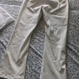 White Casual Straight Pants