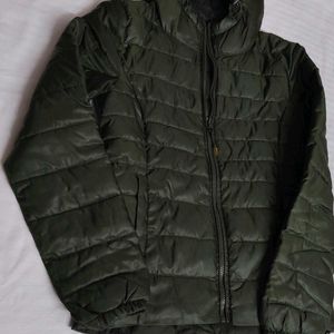 Only Brand Women Olive Green Quilted Puffer Jacket