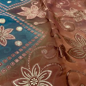 Beautiful Brown saree with blouse