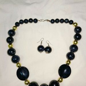 Black Beaded Aesthetic Set Of Jwellery