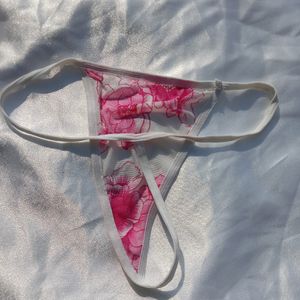 Flower Printed Thong Panty