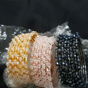 An Elegant Crystal Bangles(pack Of 3) 🤩