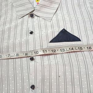 White UK Shirt With Silver Printed Dots