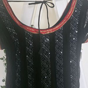 Neerus Black Sequence Kurta