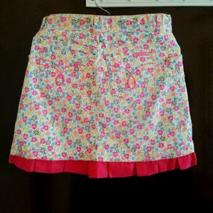 Floral Denim Mini Skirt