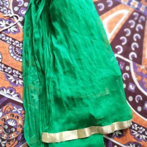 Green Shawl With Golden End