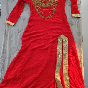 Aline Front Slit Embroided Kurta