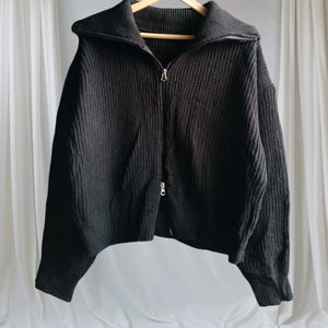 Black DoubleZip Sweater