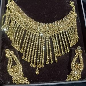 Jewellery Set Full Golden Stone Work