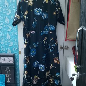 Flared Flower Midi Dress