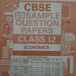 Oswal Sample Papers Economics CBSE Class 12 2024