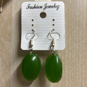 Earings Green Resin