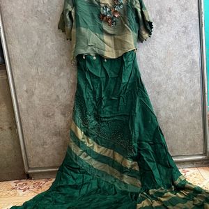 Green Full Work Gown